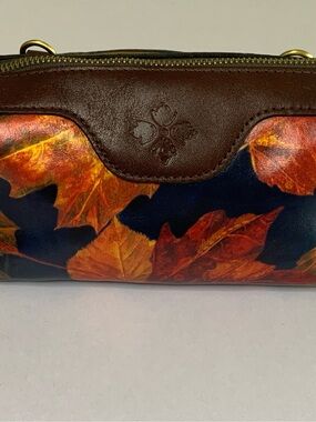 Patricia Nash Leather Joliet Pouch Maple Leaves
